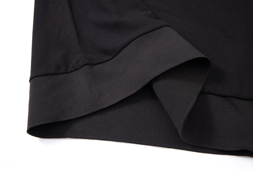 black open-collar shirt
