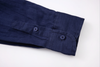 navy linen long-sleeve shirt