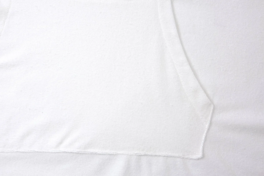 white sleeveless towel hoodie