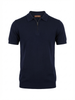 Wool Polo With Zipper Short Sleeve NAVY