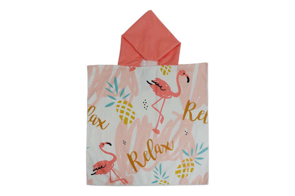 kids hooded beach towel – the flamingo