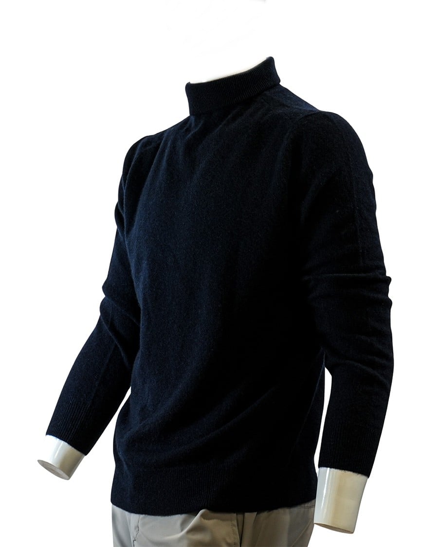 Cashmere High Neck Navy