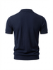 Wool Polo With Zipper Short Sleeve NAVY