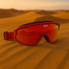 full-view protective sport goggles red