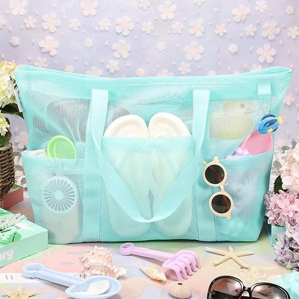 Tagitary Mesh Beach Bag-Blue