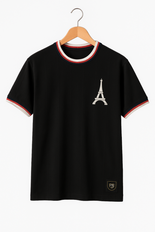 la tour black paris black - football town t-shirt