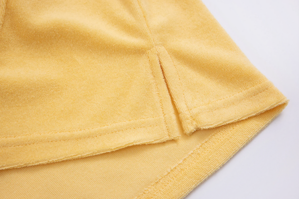 yellow sleeveless towel hoodie