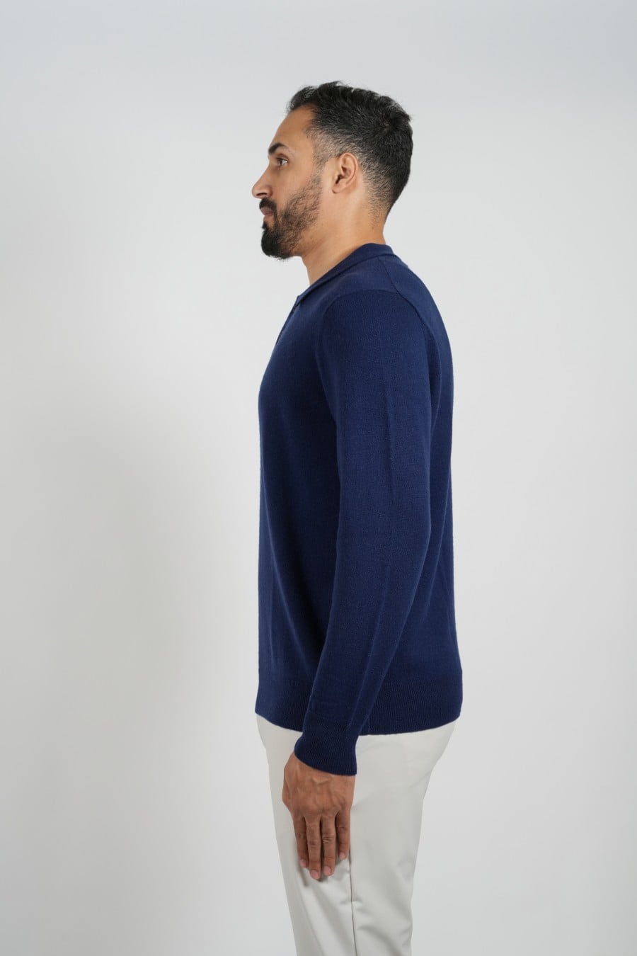 Cashmere Pullover Polo Navy