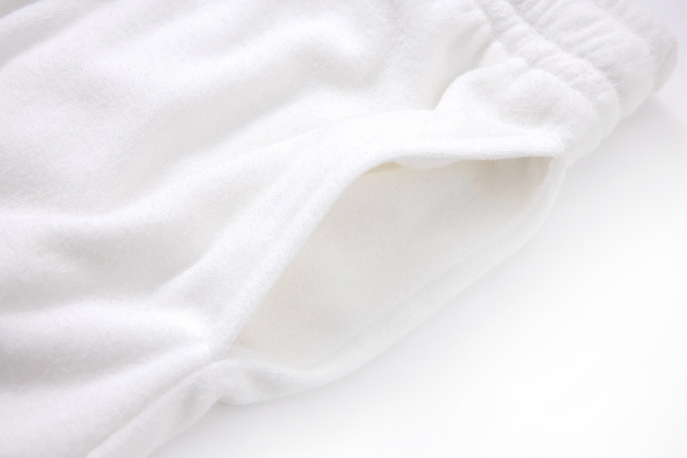 white towel shorts