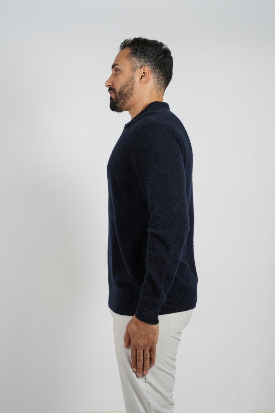 Cashmere Polo Pullover Black