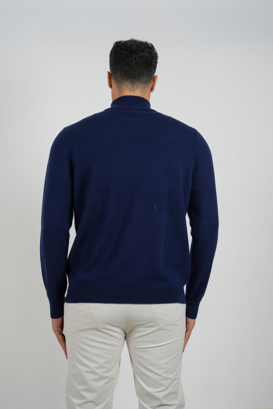 Cashmere Pullover Zipper Navy