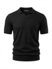 Wool Polo Short Sleeve  V Neck With Stitch ( Thin )