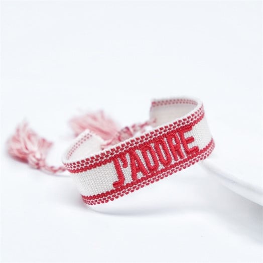 J’ADORE Embroidered Woven Bracelet