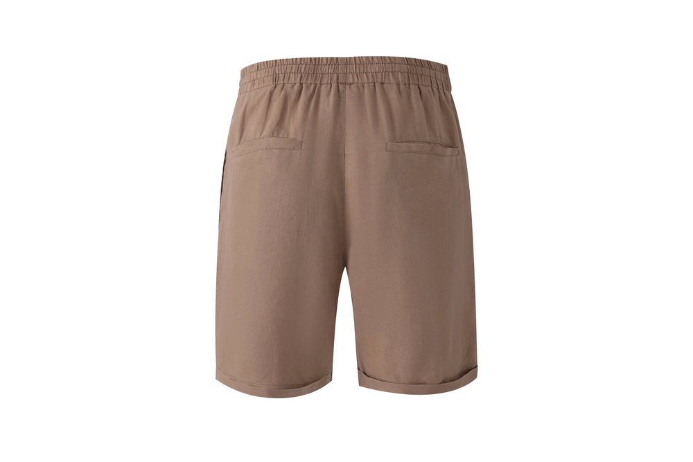 brown linen short