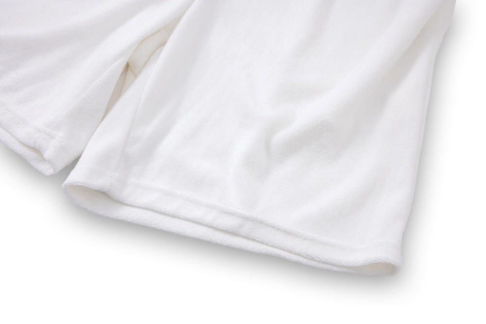 white towel shorts
