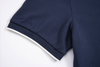 navy open-collar shirt