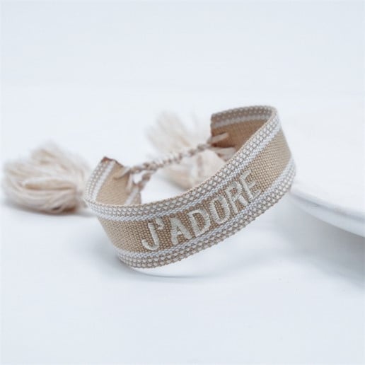 J’ADORE Embroidered Woven Bracelet