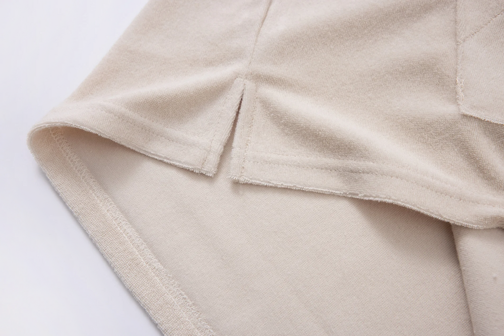 sleeveless towel hoodie – beige