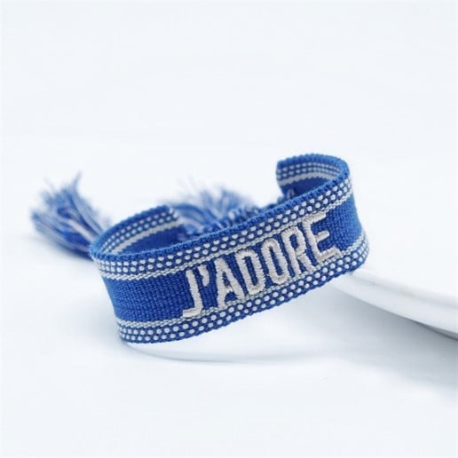 J’ADORE Embroidered Woven Bracelet