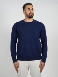 Wool Pullover Circle Neck - Blue