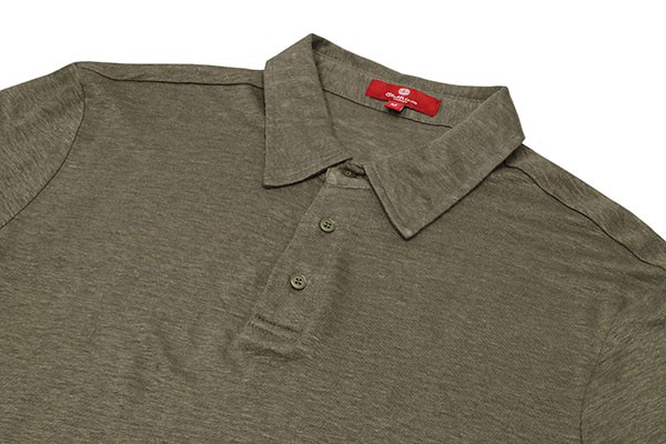 LINEN POLO-OLIVE