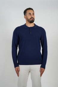 Cashmere Pullover Polo Navy