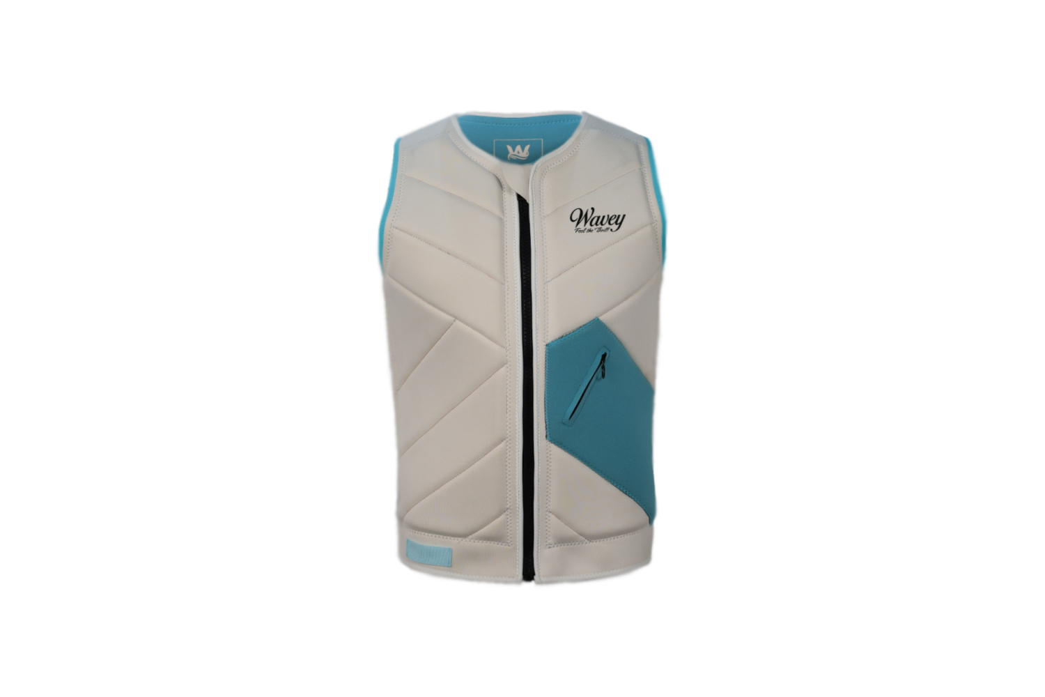 Jet Ski Life Vest with Pocket- White & Sky Blue