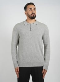 Cashmere Polo Pullover Gray