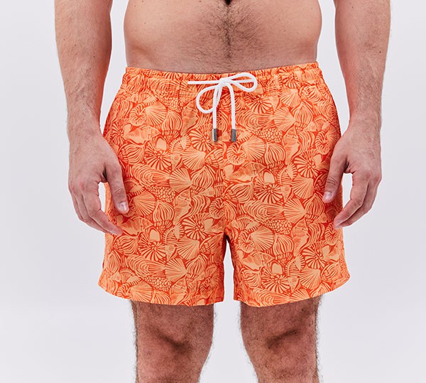 Swimshorts-Sea CreatureShell Fish-Orange