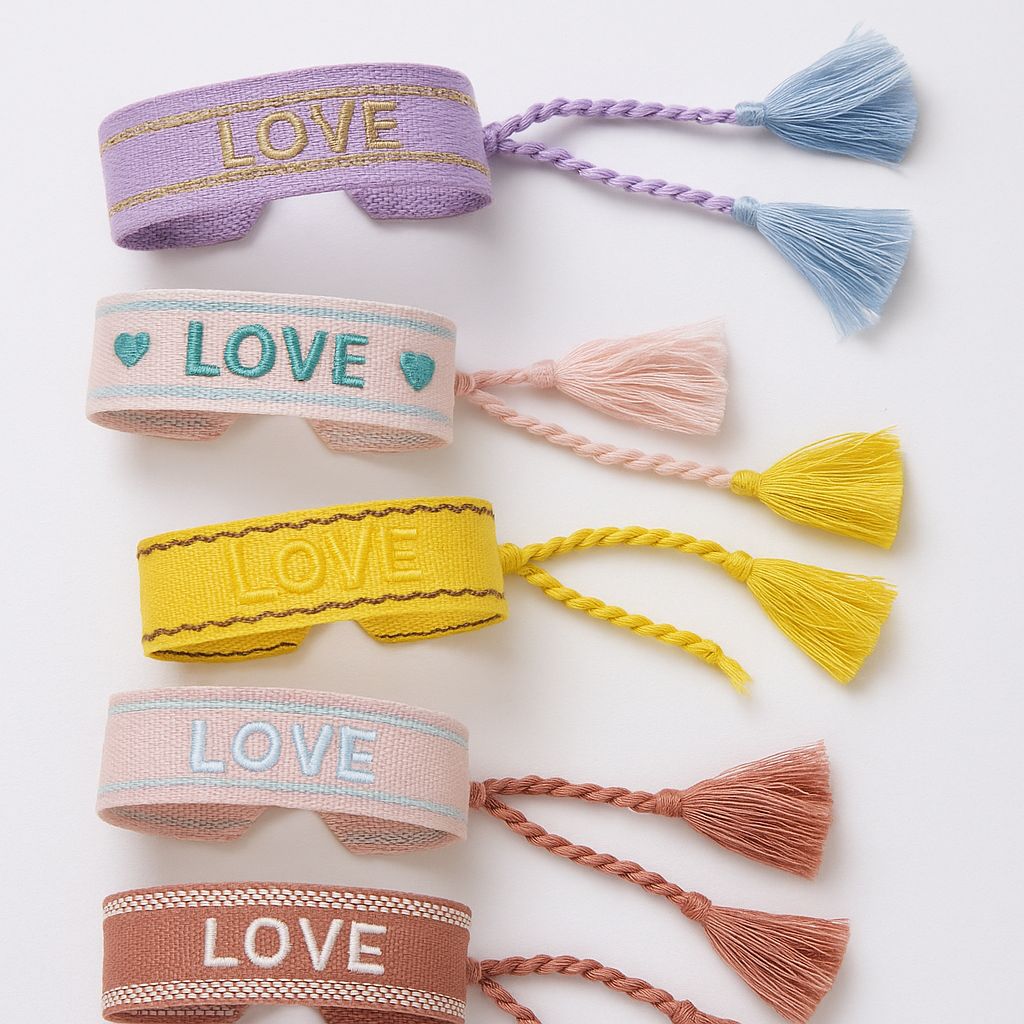 Embroidered “LOVE” Adjustable Bracelet