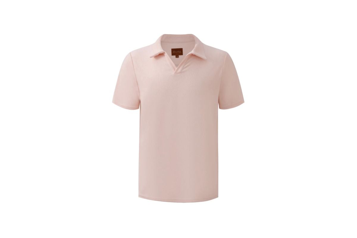 Towel Polo Shirt  Pink
