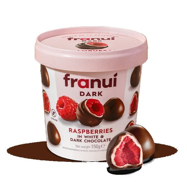 Franui Fresh Frozen Raspberries in White and Milk Chocolate (150g)