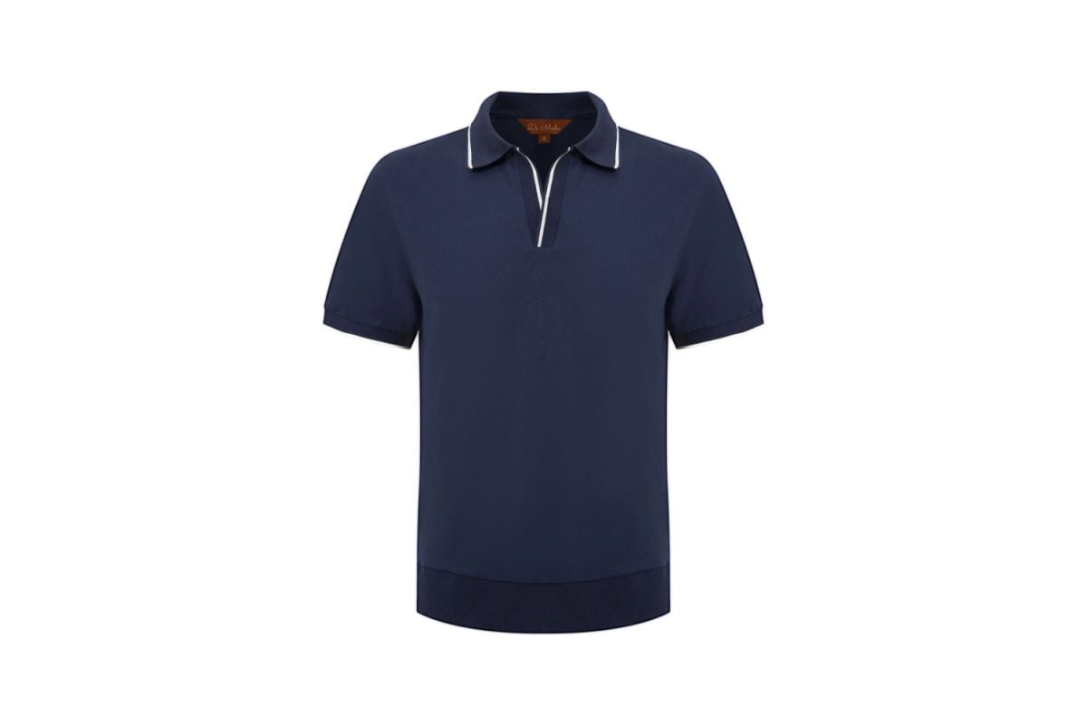 Navy Open-Collar Shirt