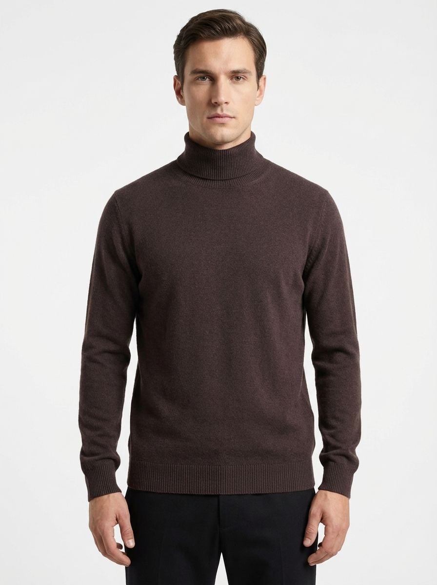 Cashmere High Neck Pullover BROWN