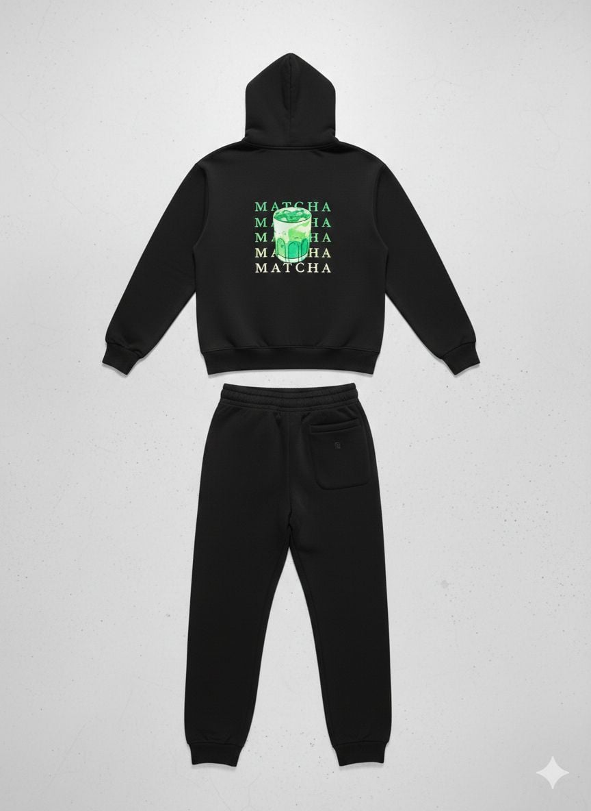 Matcha Graphic Oversized Set – Signature Black