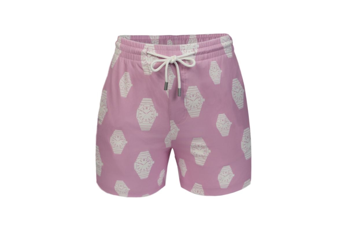 Pink Full Watch Edition Swim Shorts