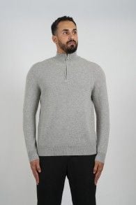 Cashmere Pullover Zipper Grey