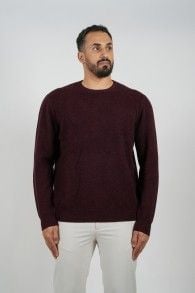Wool Pullover Circle Neck Maroon