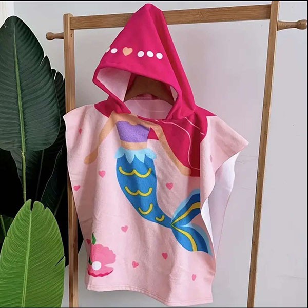 Beach Hoodie Towel - Rose mermaid