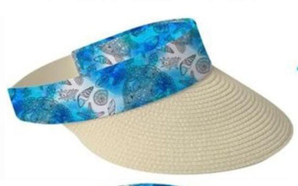 Straw Beach Visor - Blue Sea creator print